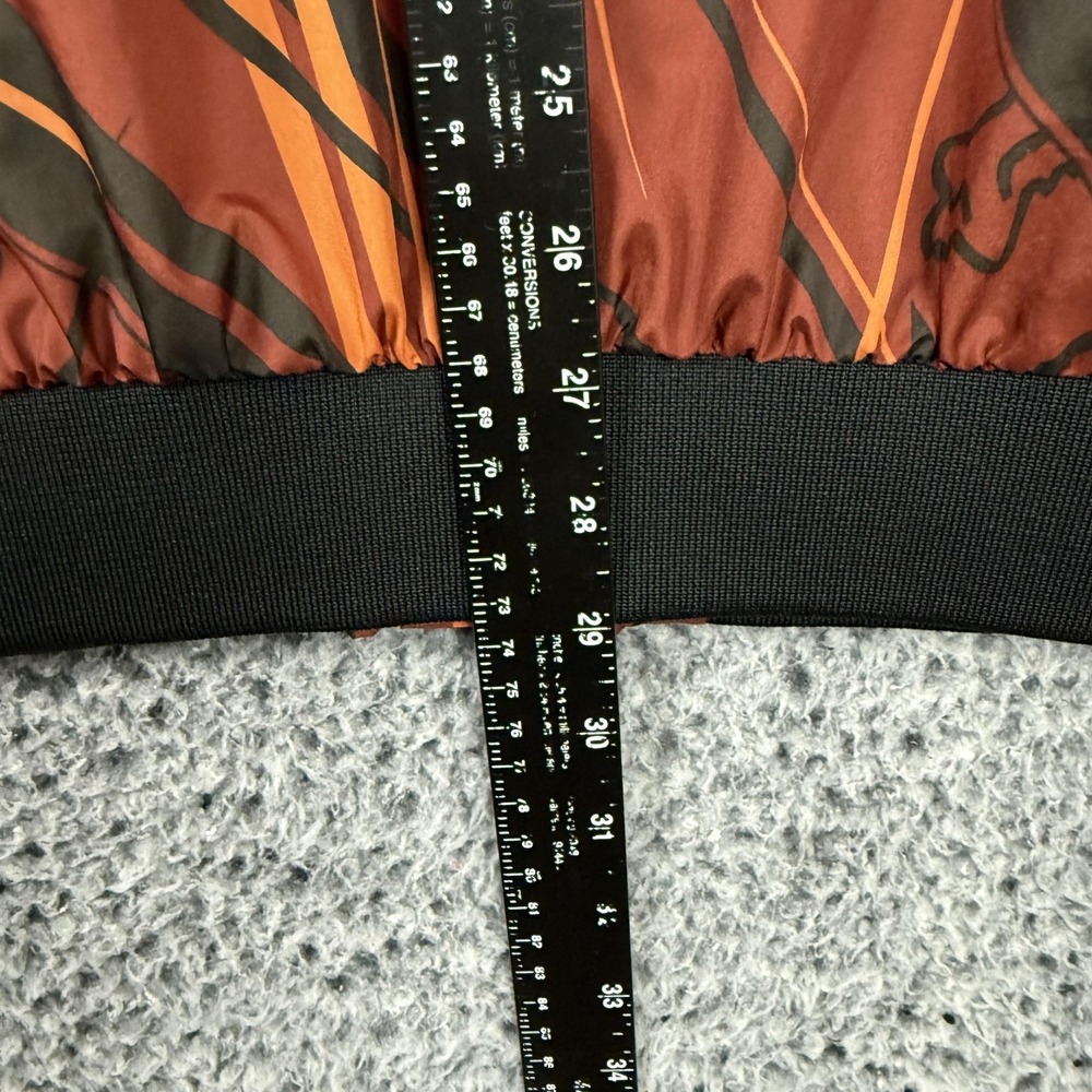 Fox Racing Jacket Mens XL Brown Hooded Windbreaker Full Zip Lightweight Graphic - Picture 9 of 10